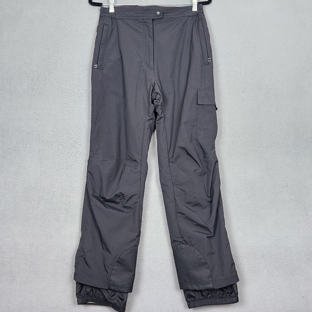Obermeyer Snow Pants Womens 10 Black Ski Snowboard Cargo Lined Zip Pockets